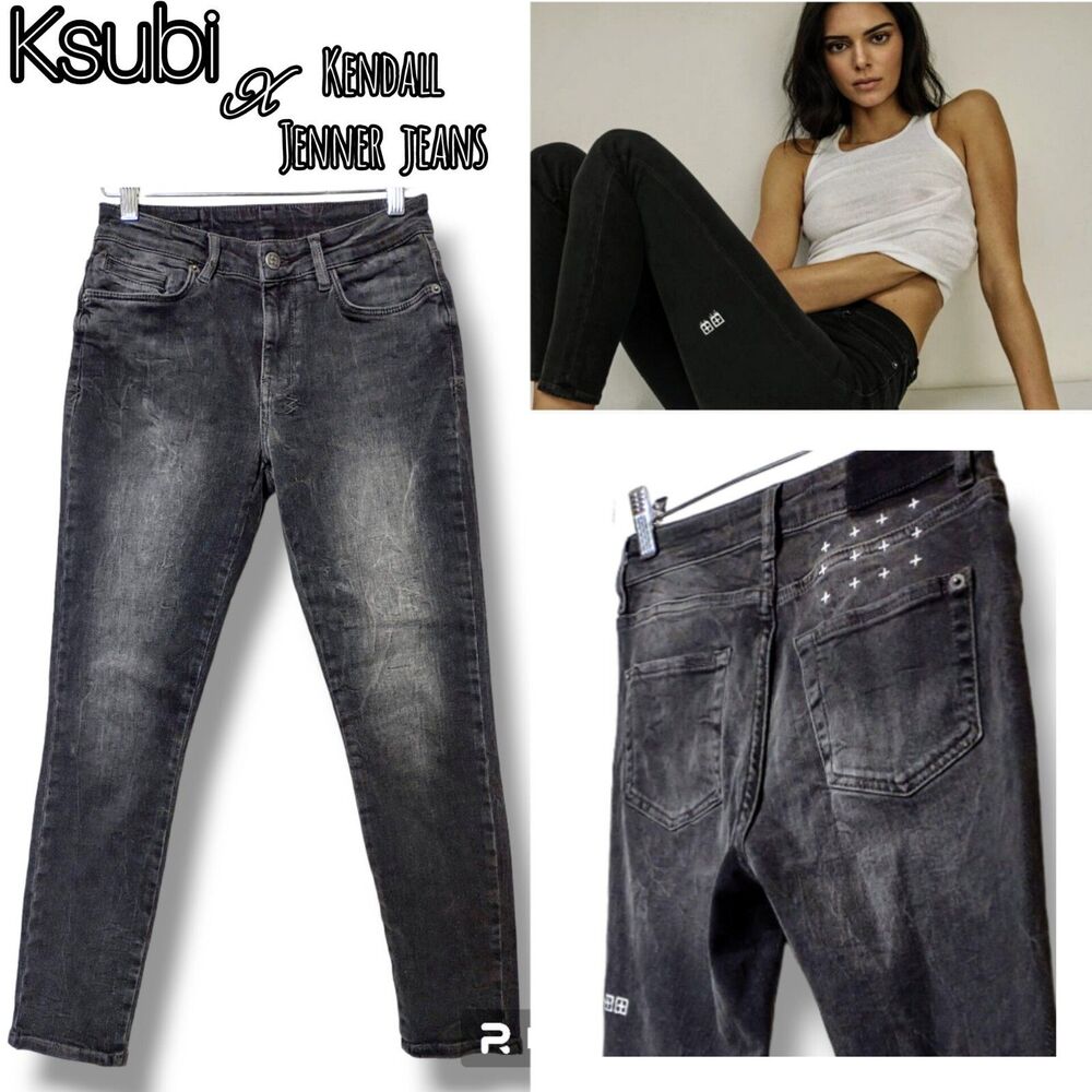 Ksubi X Kendall Jenner vintage black/charcoal grey jeans